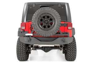 Jeep Wrangler Rear Bumper - Rough Country - Rock Crawler with Tire Carrier - Satin Black - '07-'18